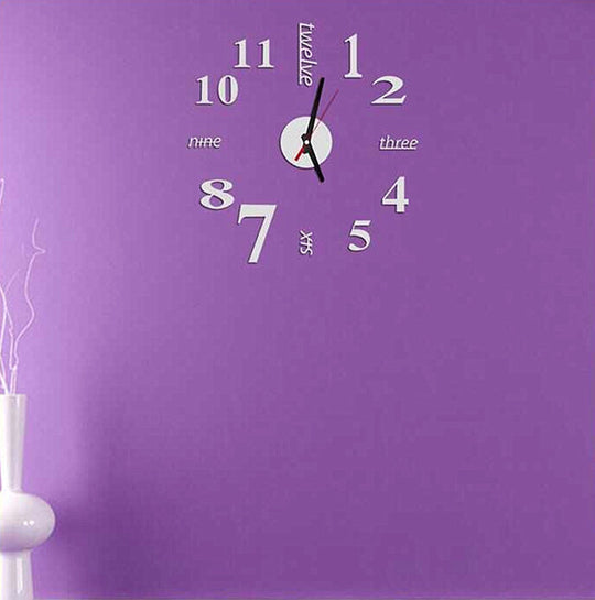 DIY Acrylic Creative 3D Stereo Mirror Wall Clock